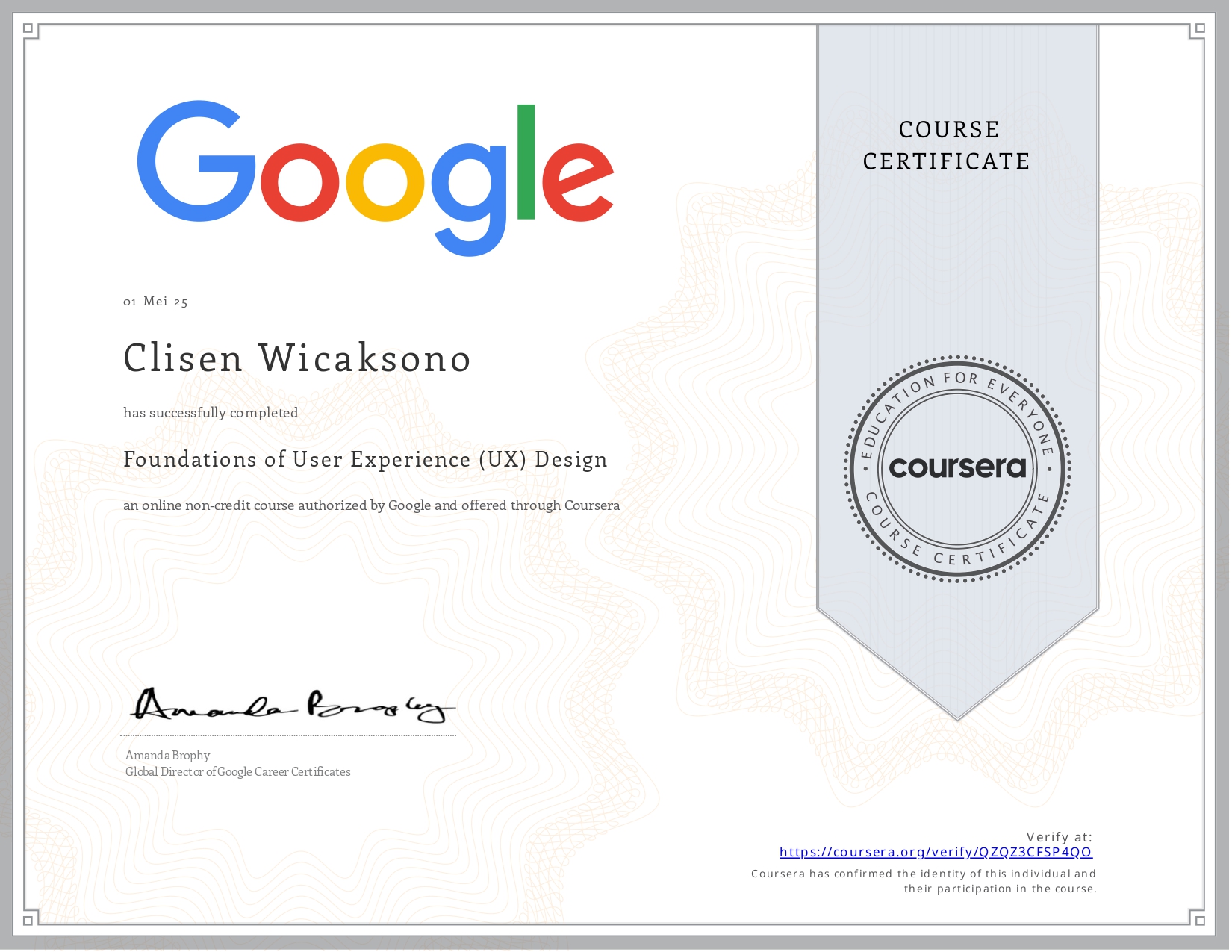 Sertifikat Google Play Academy